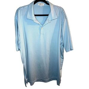 Peter Millar, summer comfort, blue stripe‎ polo double 2XL